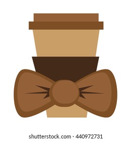 disposable coffee cup with bowtie