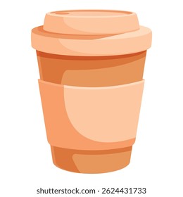 Disposable coffee cup with a cardboard sleeve is ready for a hot beverage