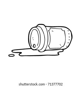 disposable coffee cup cartoon