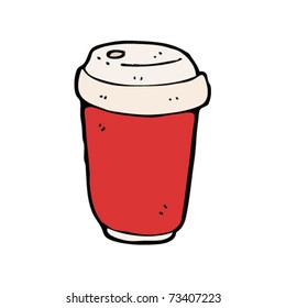 disposable coffee cup cartoon