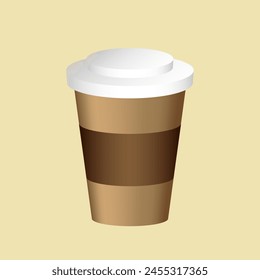 Disposable coffee cup, flat design vector illustration 