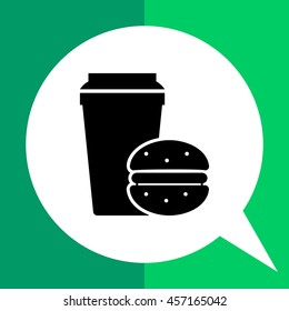 Disposable coffee cup and hamburger