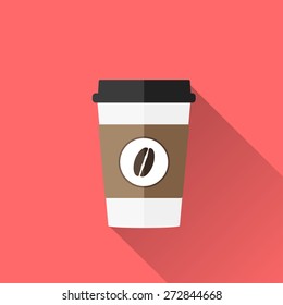 Disposable coffee cup icon