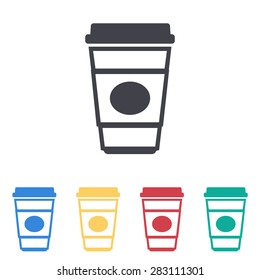 Disposable coffee cup icon