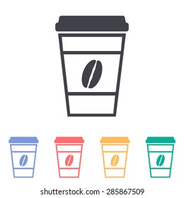 Disposable coffee cup icon