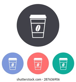 Disposable coffee cup icon