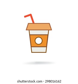 Disposable coffee cup icon