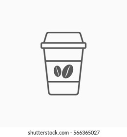 Disposable coffee cup icon