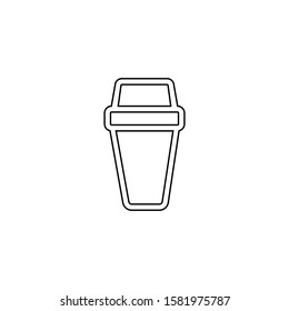 Disposable coffee cup icon. Breakfast symbol. Logo design element. Hot drink sign