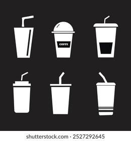 Disposable coffee cup icon collection.vector illustration.