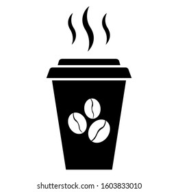 Disposable coffee cup icon design. Disposable coffee cup icon in modern flat style design. Vector illustration.