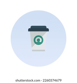 Disposable coffee cup icon, Flat vector illustration for web and mobile interface, EPS 10