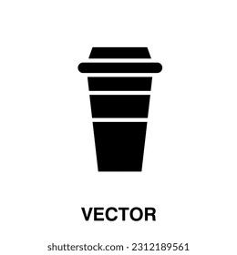 Disposable coffee cup icon flat illustration on white background.