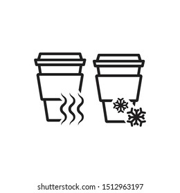 Disposable coffee cup icon, hot and cold