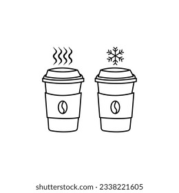 Disposable coffee cup icon, hot and cold