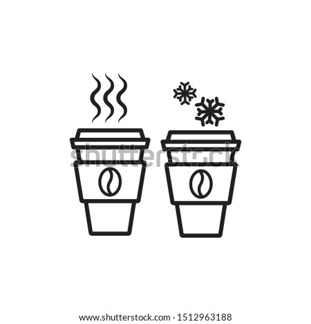 Disposable coffee cup icon, hot and cold