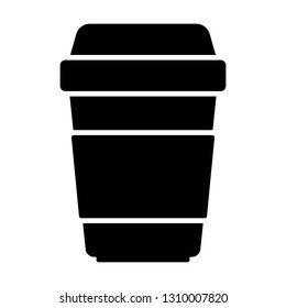 Disposable coffee cup icon isolated on white background