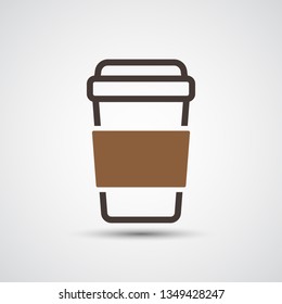 Disposable coffee cup icon isolated on white background