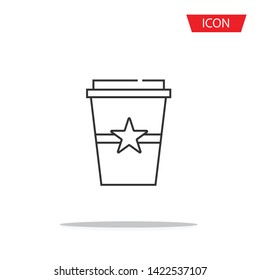Disposable coffee cup icon isolated on white background.