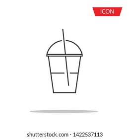 Disposable coffee cup icon isolated on white background.