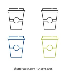 Disposable coffee cup icon isolated on white background.