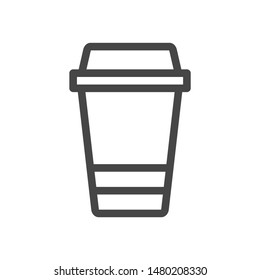 Disposable coffee cup icon isolated on white background