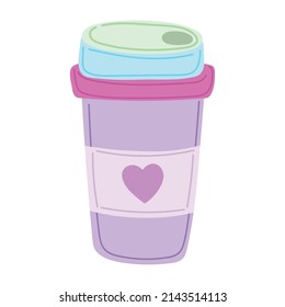 icono de taza de café desechable aislado