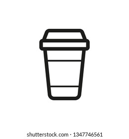 Disposable coffee cup icon. Line style. Vector.