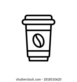 Disposable coffee cup icon line style