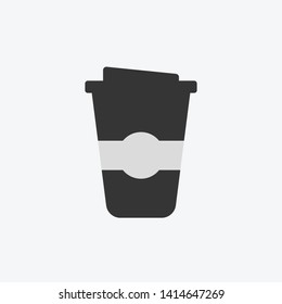 Disposable coffee cup icon. New trendy graphic style coffee cup vector illustration