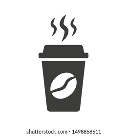 Disposable coffee cup icon on white background.