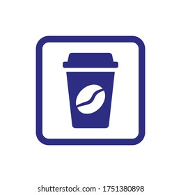 Disposable coffee cup icon on white background.