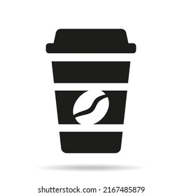 Disposable coffee cup icon on white background.