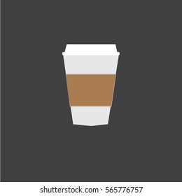 Disposable coffee cup icon on white background.