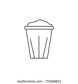 Disposable coffee cup icon on white background