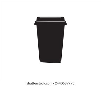 Disposable coffee cup icon set isolated on white background. Vector illustration.