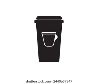 Disposable coffee cup icon set isolated on white background. Vector illustration.