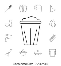 Disposable coffee cup icon. Set of bathroom icons. Signs, outline symbols collection, simple thin line icons for websites, web design, mobile app, info graphics on white background