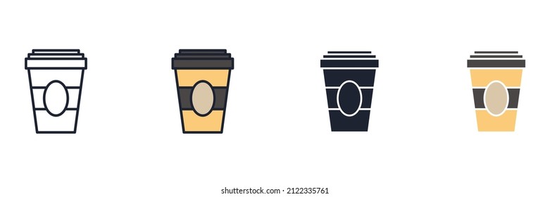 Disposable coffee cup icon symbol template for graphic and web design collection logo vector illustration