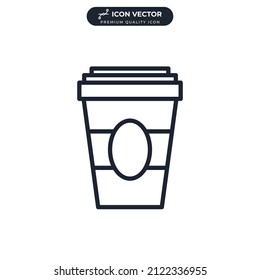 Disposable coffee cup icon symbol template for graphic and web design collection logo vector illustration