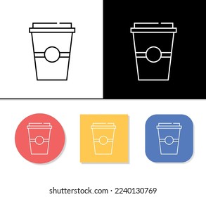 Disposable coffee cup icon symbols button for app web banner logo 