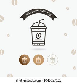 Disposable coffee cup icon. Take away coffee cup, Coffee to go