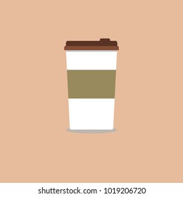 Disposable coffee cup icon, vector illustration.