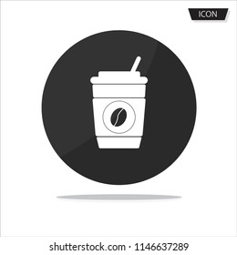 Disposable coffee cup icon vector isolated on white background.