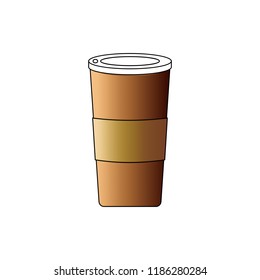 Disposable coffee cup icon , Vector illustration flat design