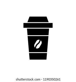 Disposable coffee cup icon vector.
