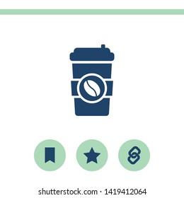Disposable coffee cup icon. vector icon.