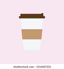 Disposable coffee cup icon , Vector illustration flat design.