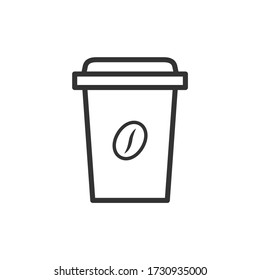 Disposable coffee cup icon. Vector Illustration.