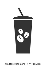 Disposable coffee cup icon vector